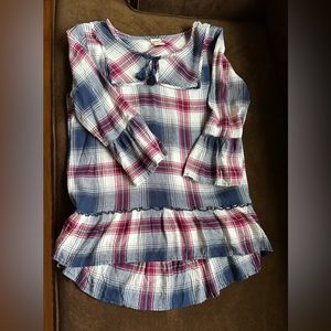 Arizona Jean Company Red White & Blue Flannel Long Bell sleeves SZ XL 16